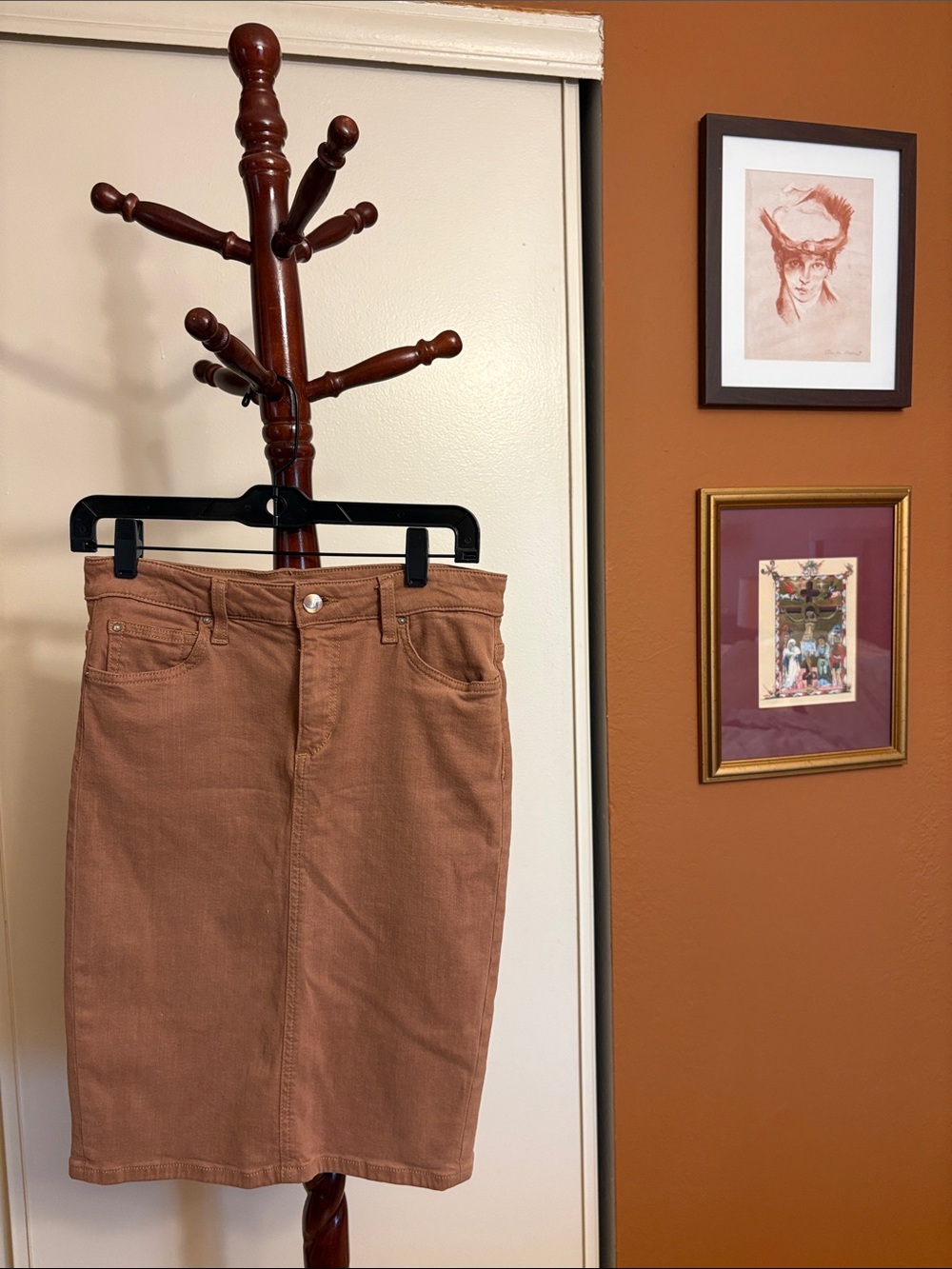 Joe's Jeans Dusty Rose Stretch  Denim Skirt